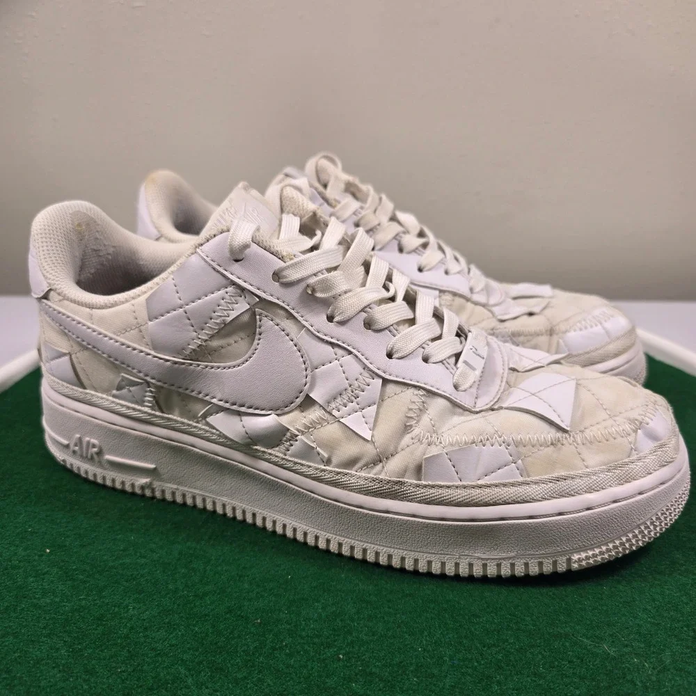 Nike Air Force 1 Billie Eilish Triple White Sneakers Mens10 Patchwork DZ3674-100